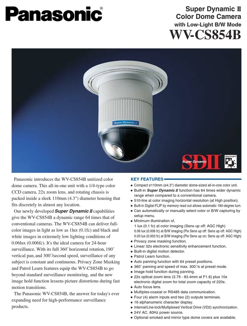 Panasonic Super Dynamic II WV-CS854B User manual
