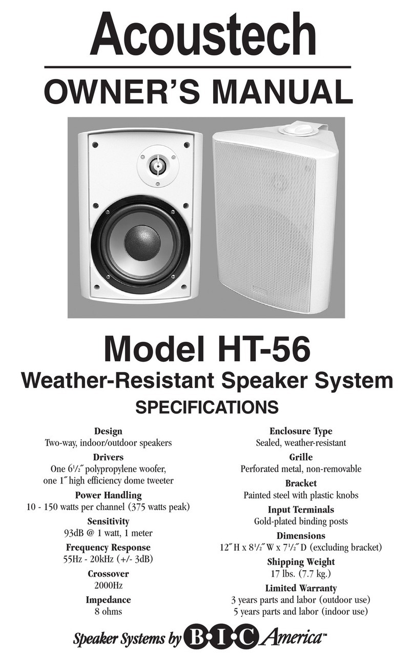 Acoustech HT-56 owner's manual