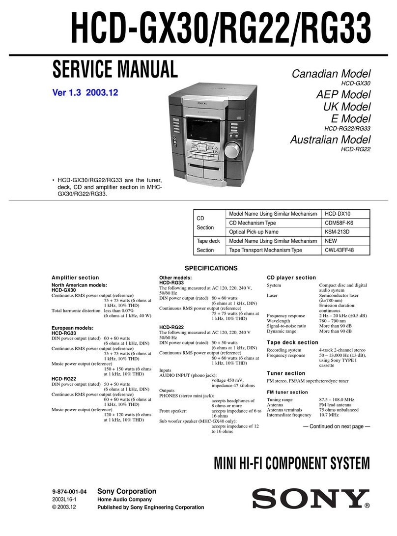 Sony HCD-GX30 User manual