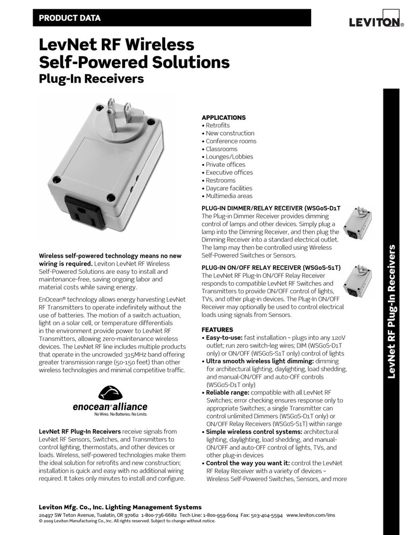 Leviton LevNet rF Wireless Operation manual