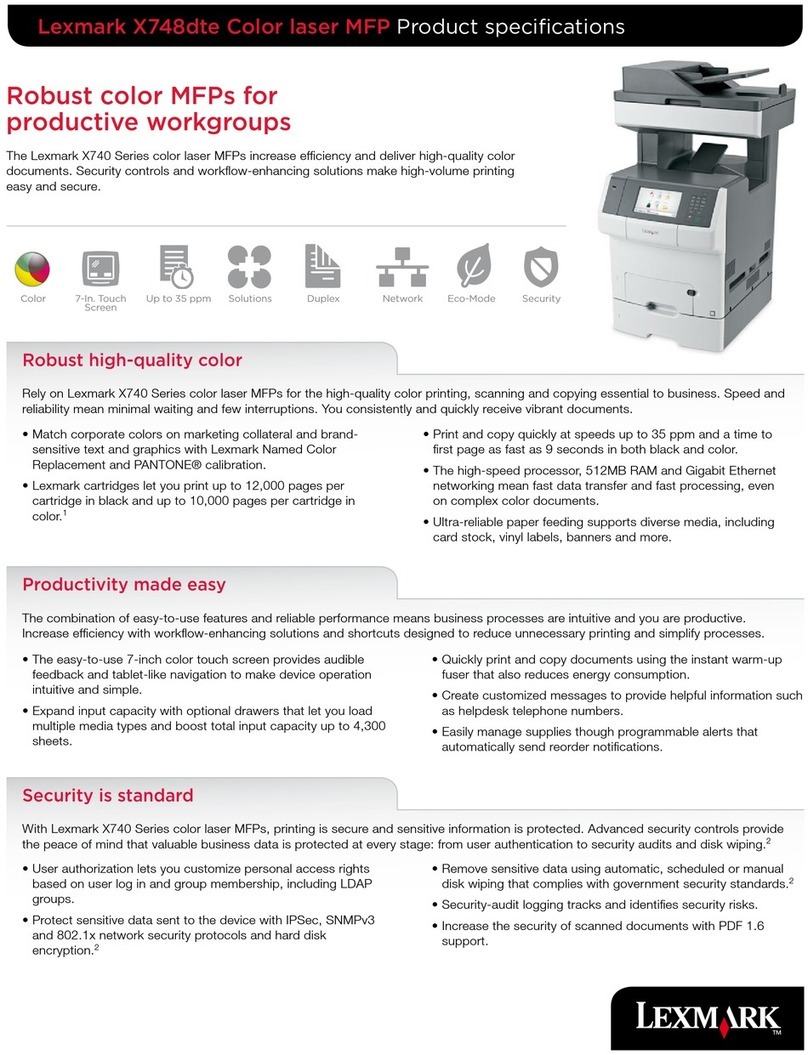 Lexmark X748dte Owner's manual