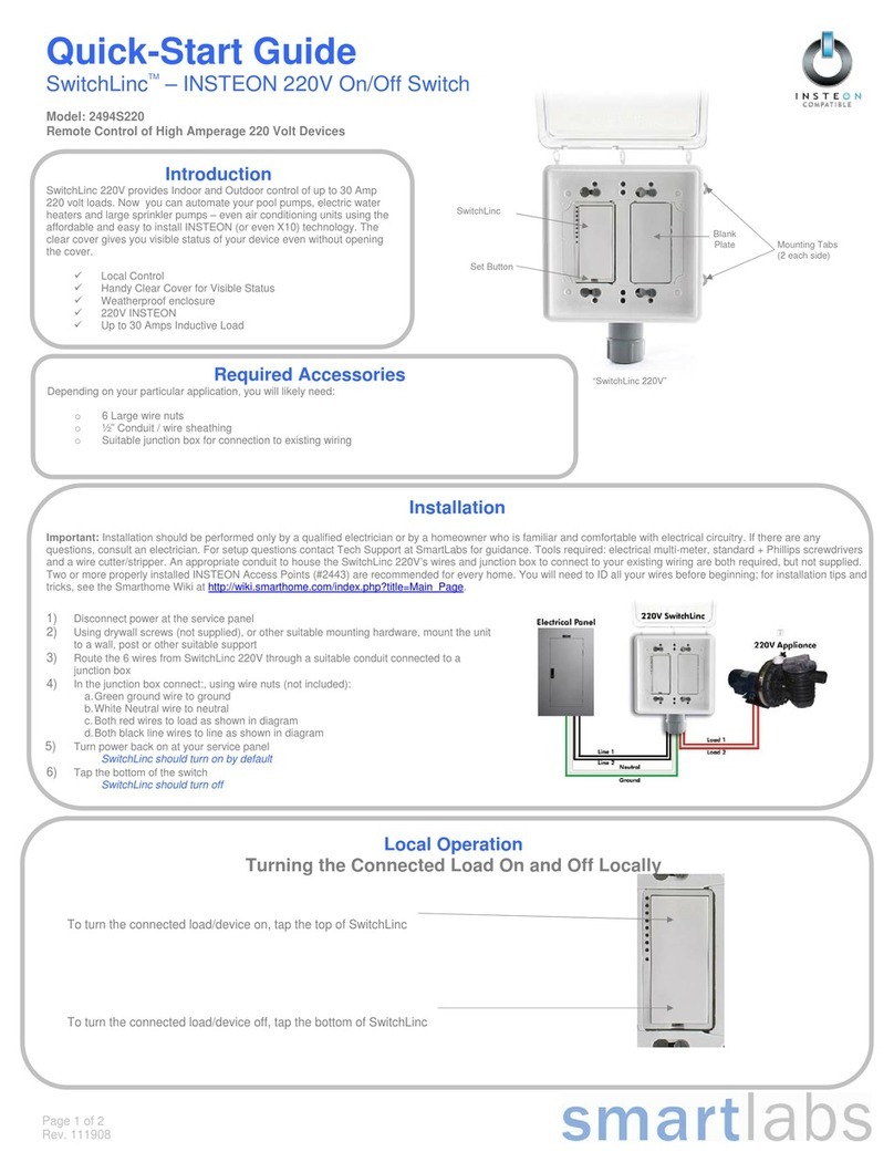 INSTEON 2494S220 User manual INSTEON 2494S220 User manual