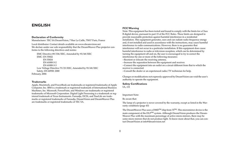 Dream Vision DreamWeaver Plus User manual