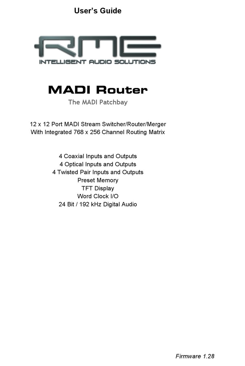 RME Audio MADI Converter User manual