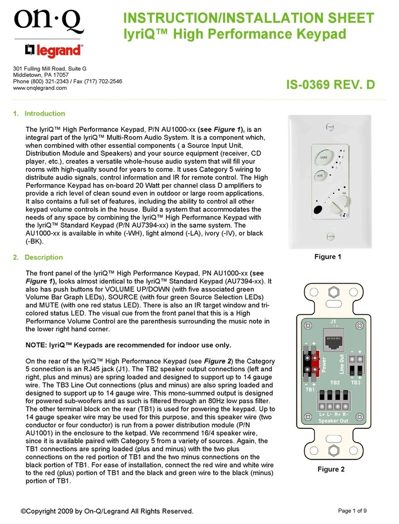 Onq IS-0369 REV. D User manual