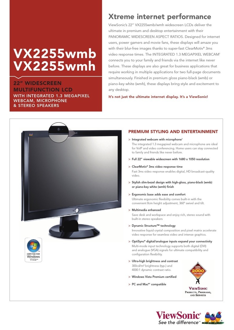 ViewSonic VX2255WMB - 22" LCD Monitor User manual