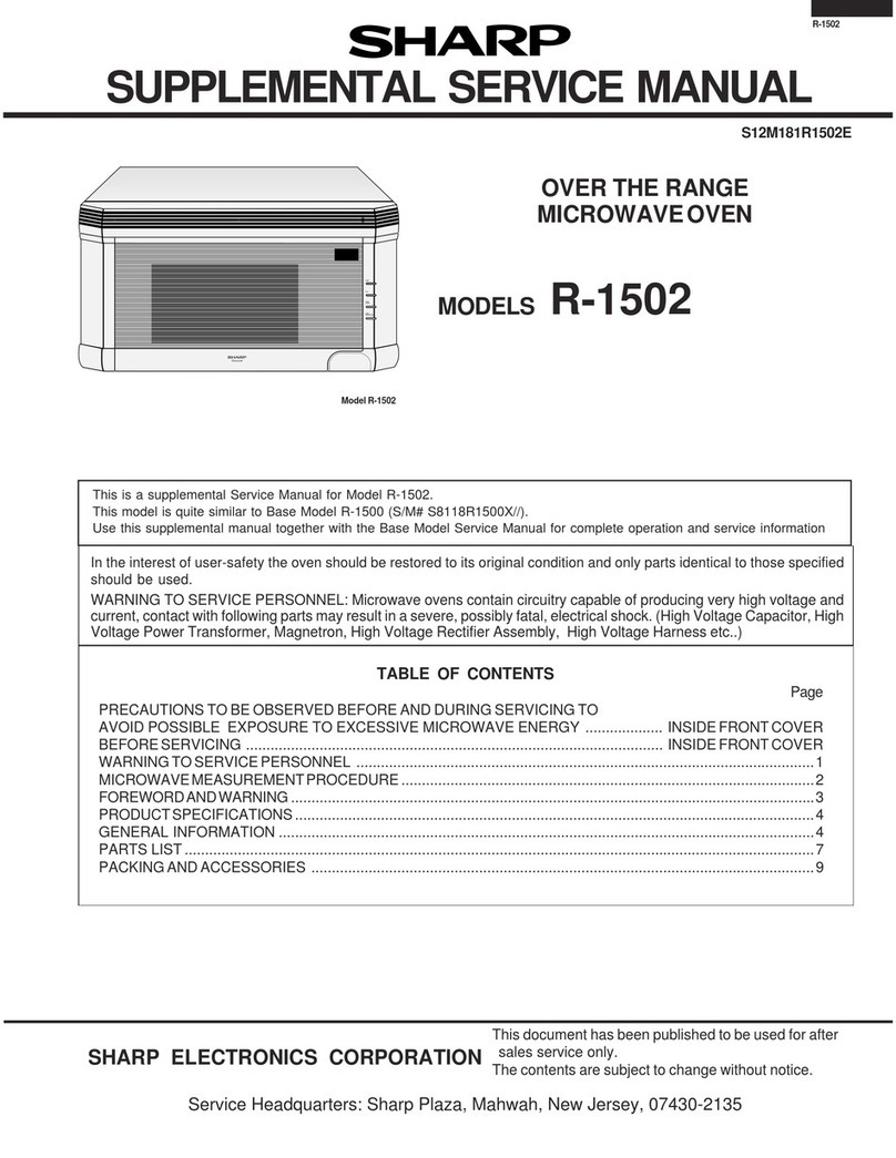 Sharp Carousel R-1502 User manual Sharp Carousel R-1502 User manual