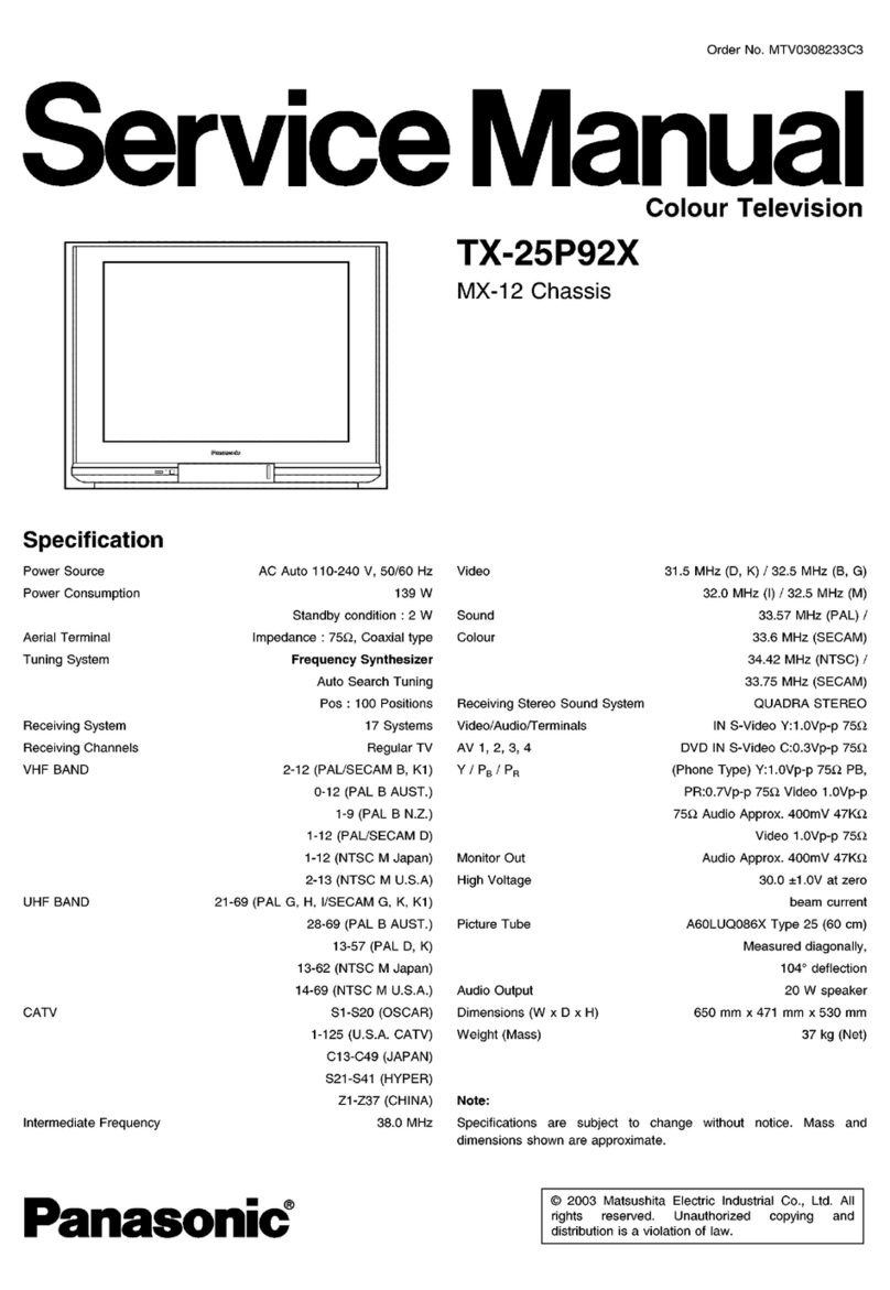 Panasonic TX-25P92X User manual Panasonic TX-25P92X User manual