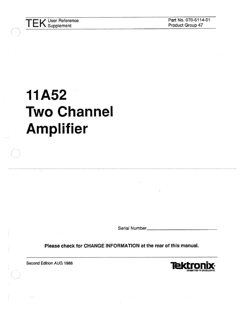 Tektronix 11A52 User reference supplement