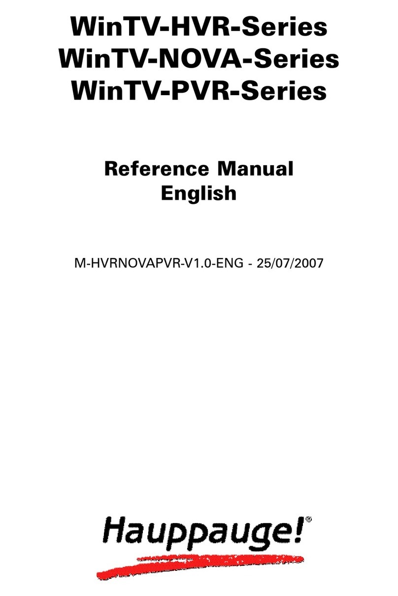 Hauppauge WinTV-HVR-Series Reference manual
