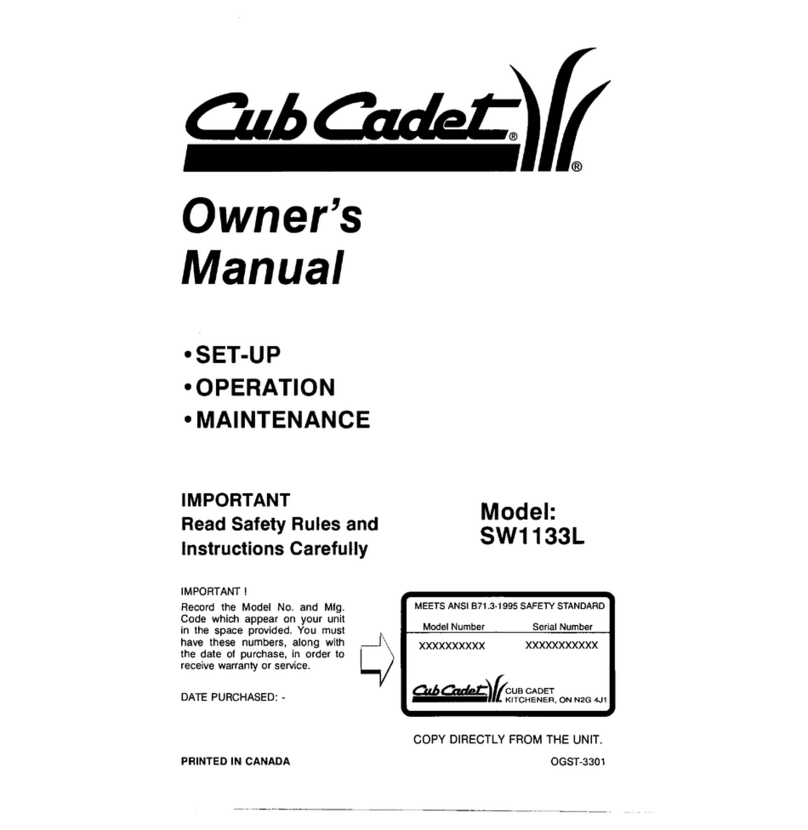 Cub Cadet SW1133L User manual Cub Cadet SW1133L User manual