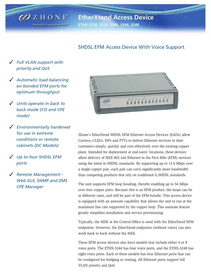 Zhone EtherXtend ETHX-3210 User manual
