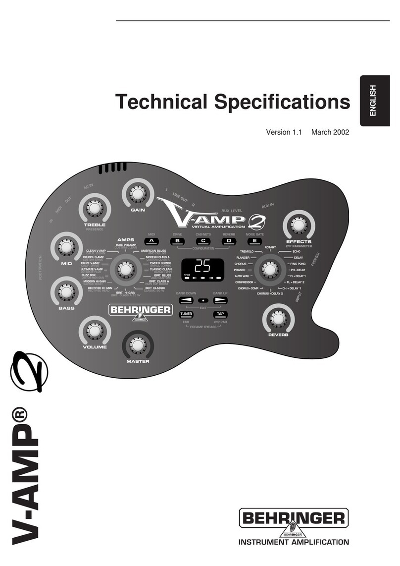 Behringer V-Amp 2 User manual