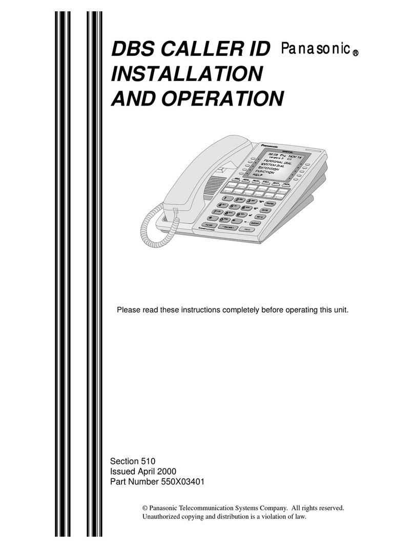 Panasonic DBS Caller ID Installation and operation guide