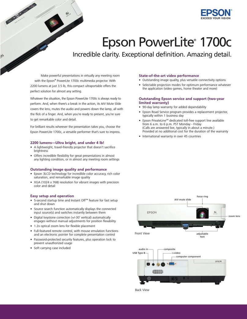 Epson 1700C - PowerLite XGA LCD Projector User manual