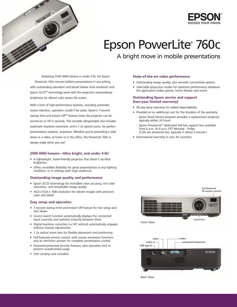 Epson PowerLite 760c User manual