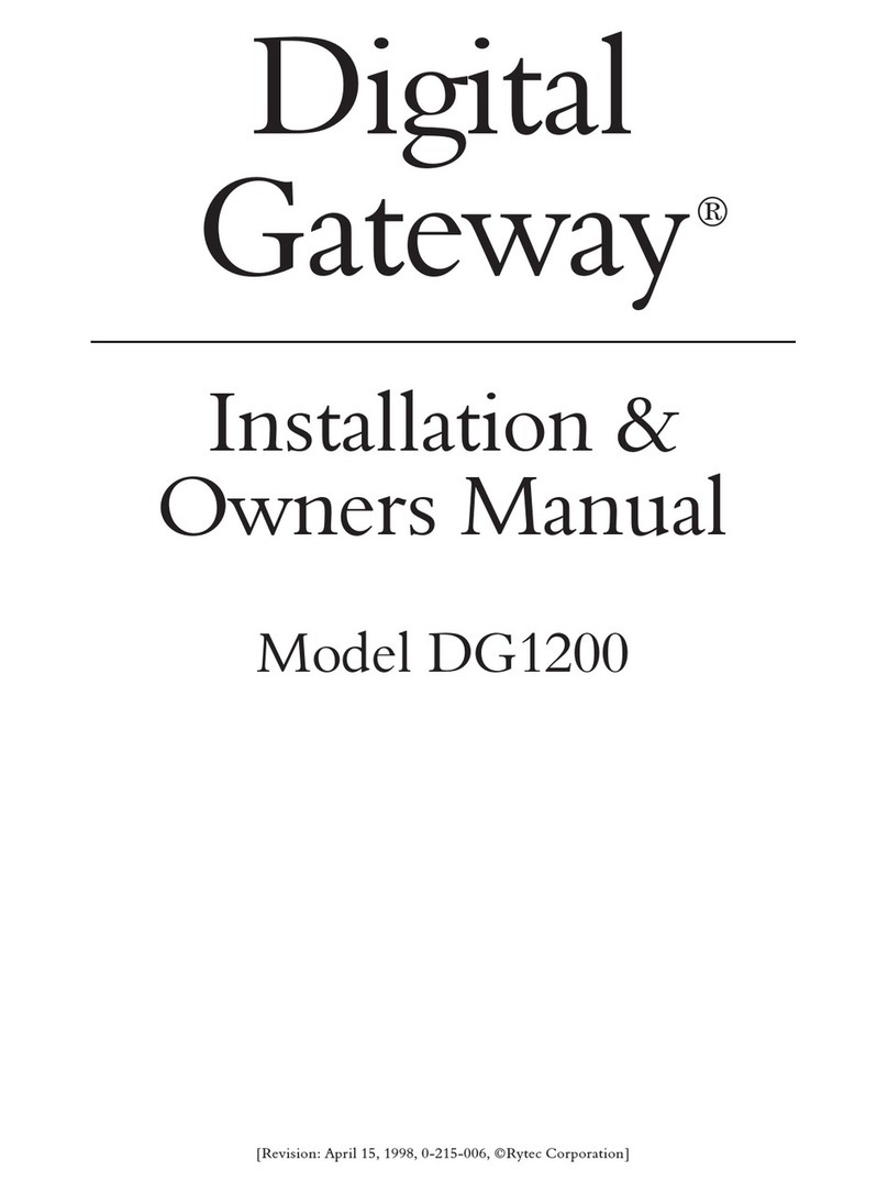 RYTEC DG1200 Installation & owner's manual