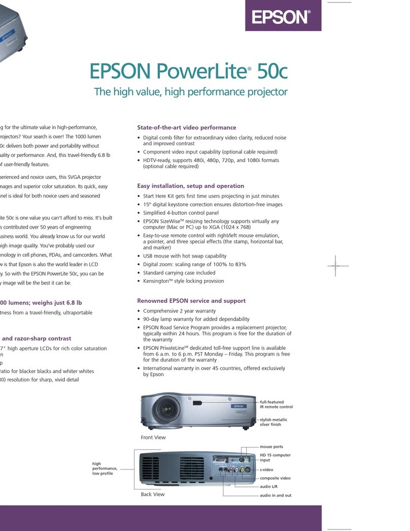 Epson PowerLite 50c User manual