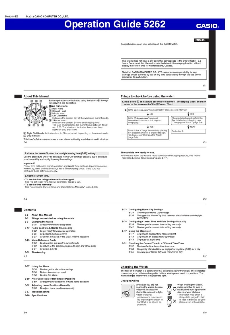 Casio 5262 User manual