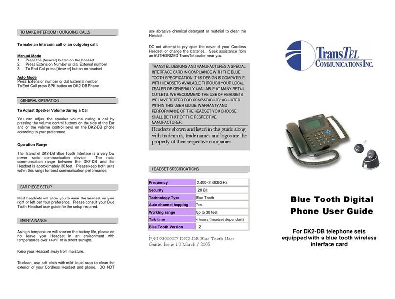 TransTel Communications DK2-DB user guide