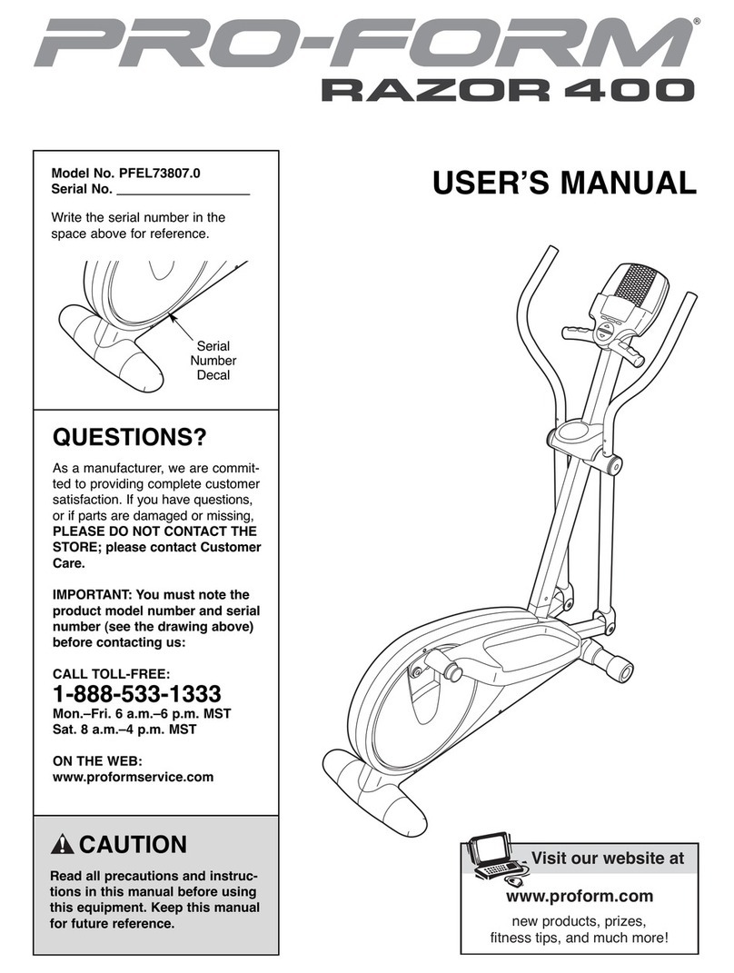 Pro-Form PFEL73807.0 User manual