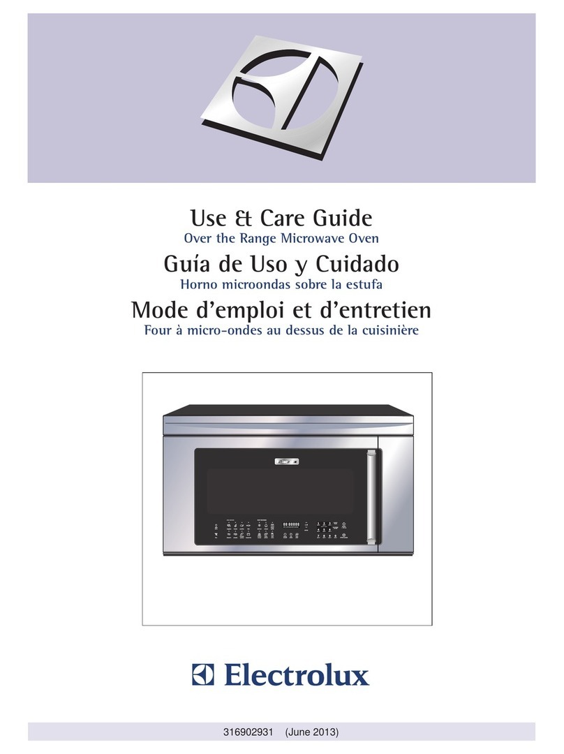 Electrolux Over the Range Microwave Oven User manual