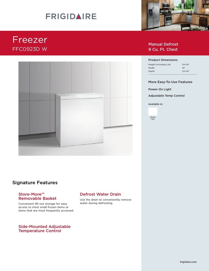 Frigidaire FFC0923DW - 8.8 cu. Ft. Manual Defrost Chest... User manual