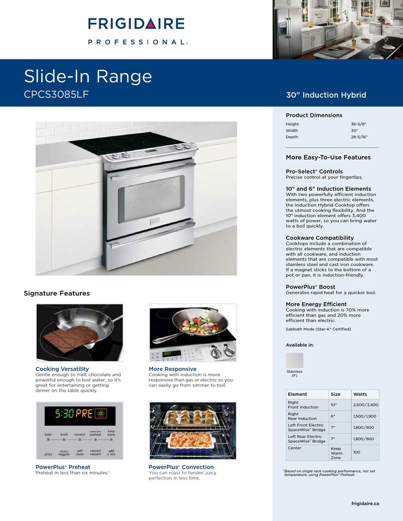 Frigidaire CPCS3085LF Specifications