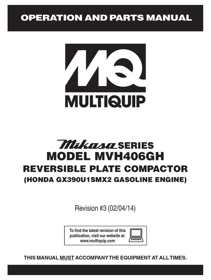 MULTIQUIP Mikasa Series MVH406GH Operation and parts manual