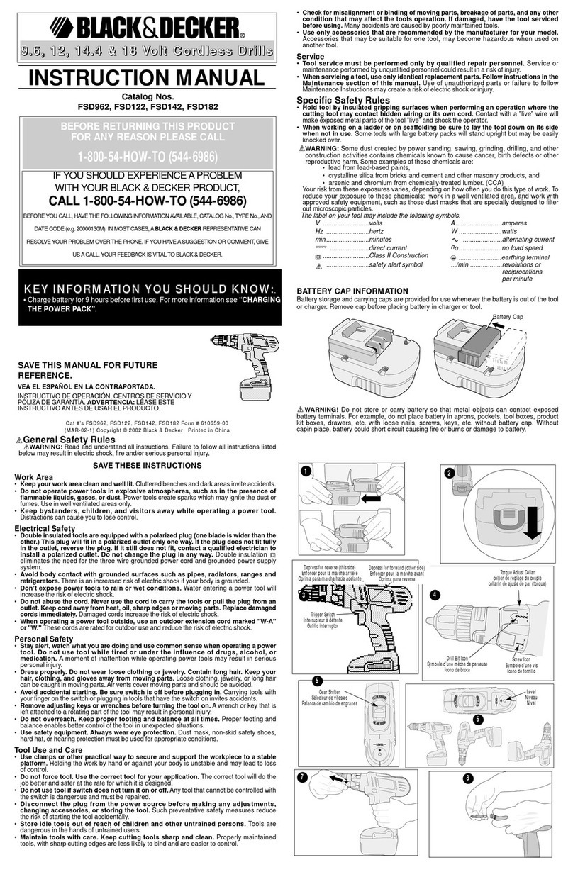 Black & Decker FSD962 User manual