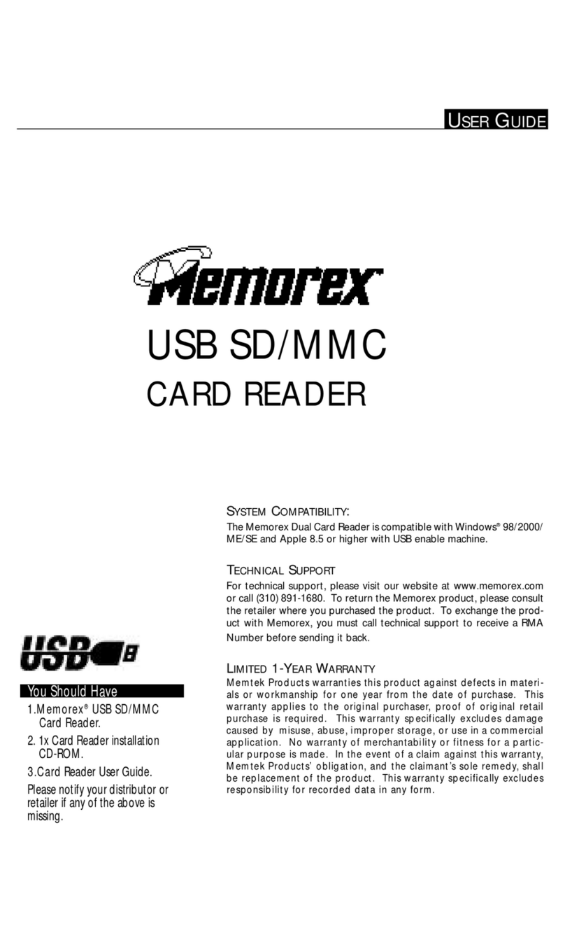 Memorex USB SD/MMC CARD READER User manual