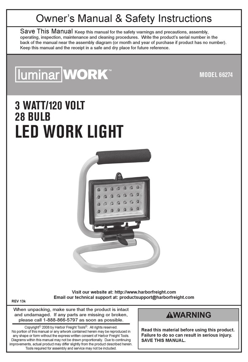 Luminar WORK 66274 Owner's manual & safety instructions