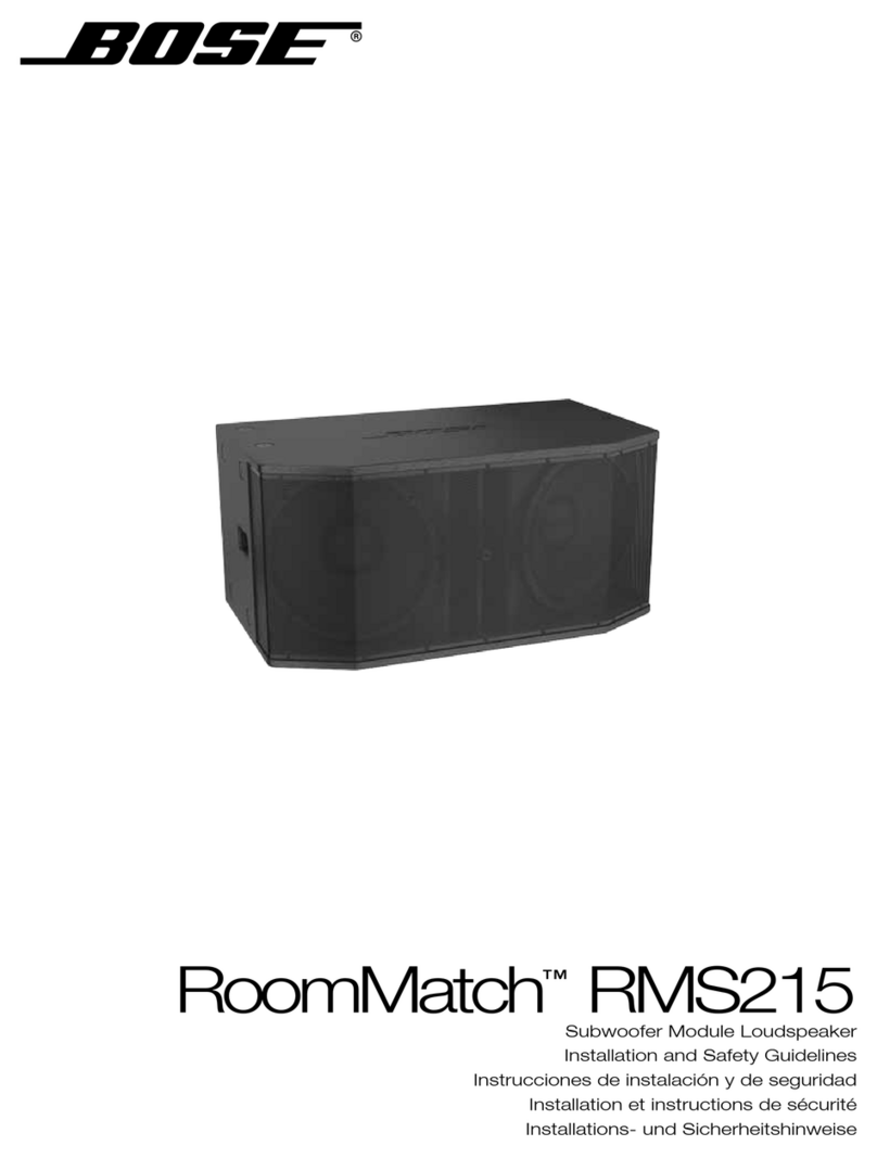 Bose RoomMatch RMS215 Installation and safety guidelines