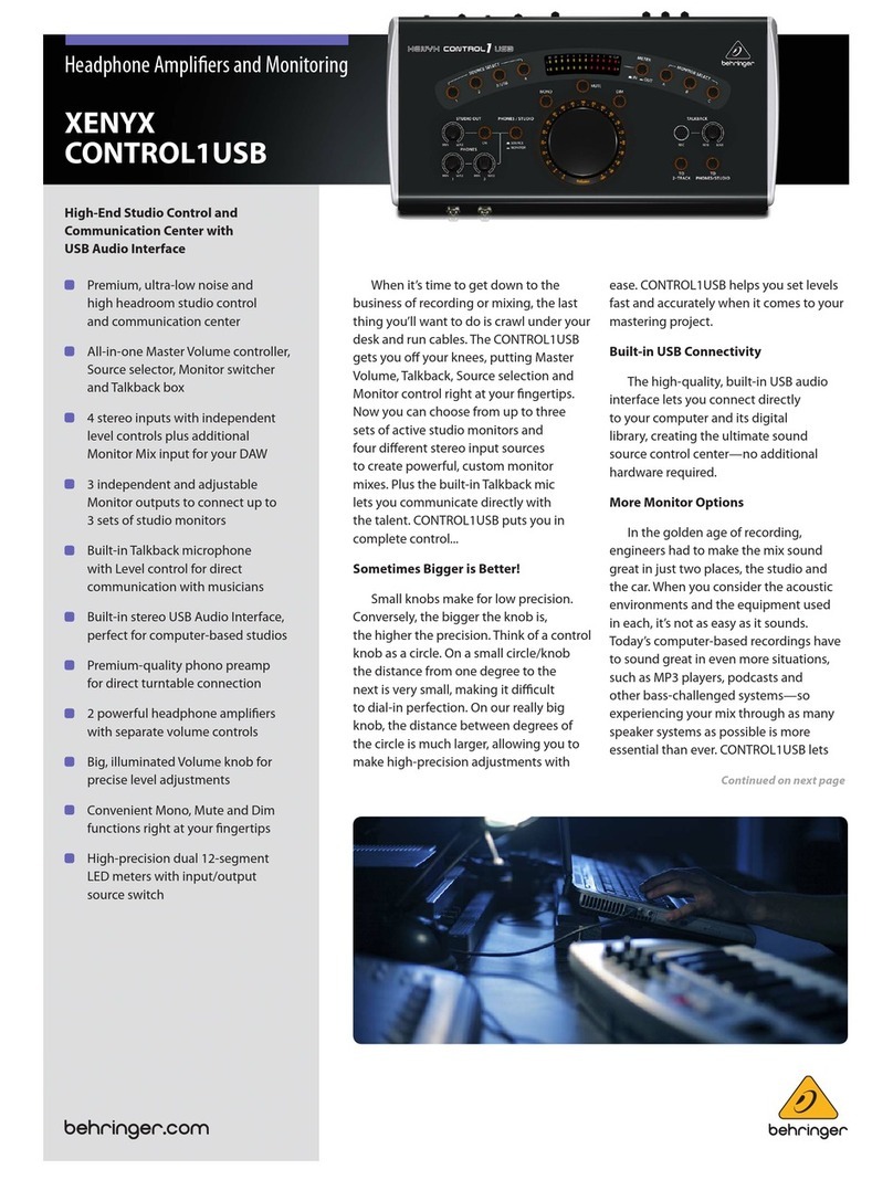 Behringer XENYX CONTROL1USB Brochure & specs