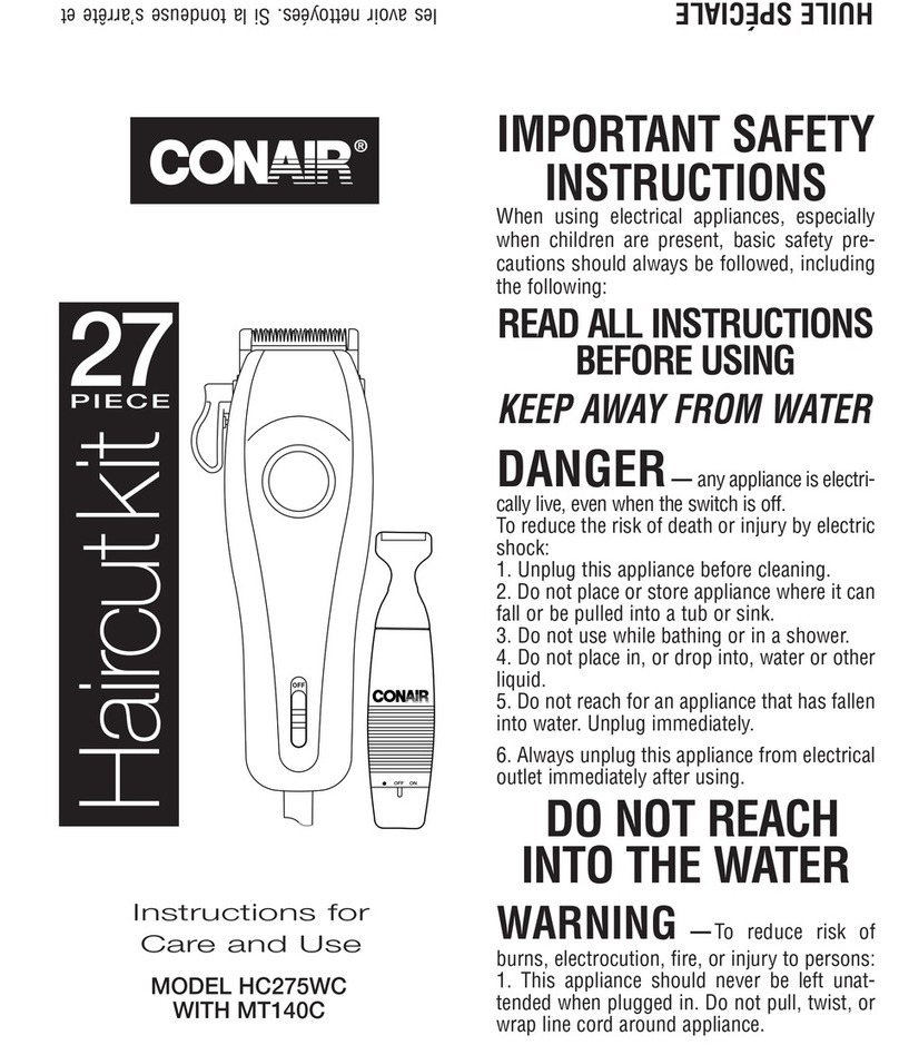 Conair 27 PIECE HC275WC Guide Conair 27 PIECE HC275WC Guide