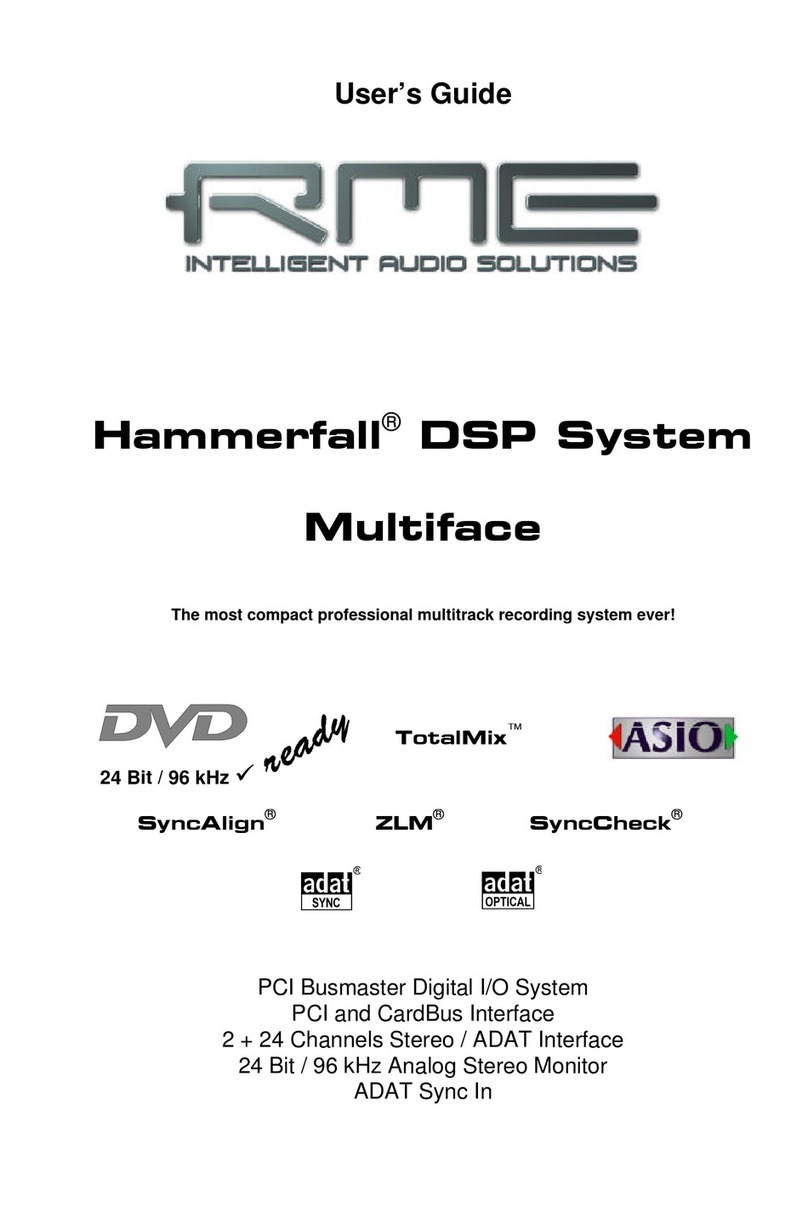 RME Audio Multiface user guide
