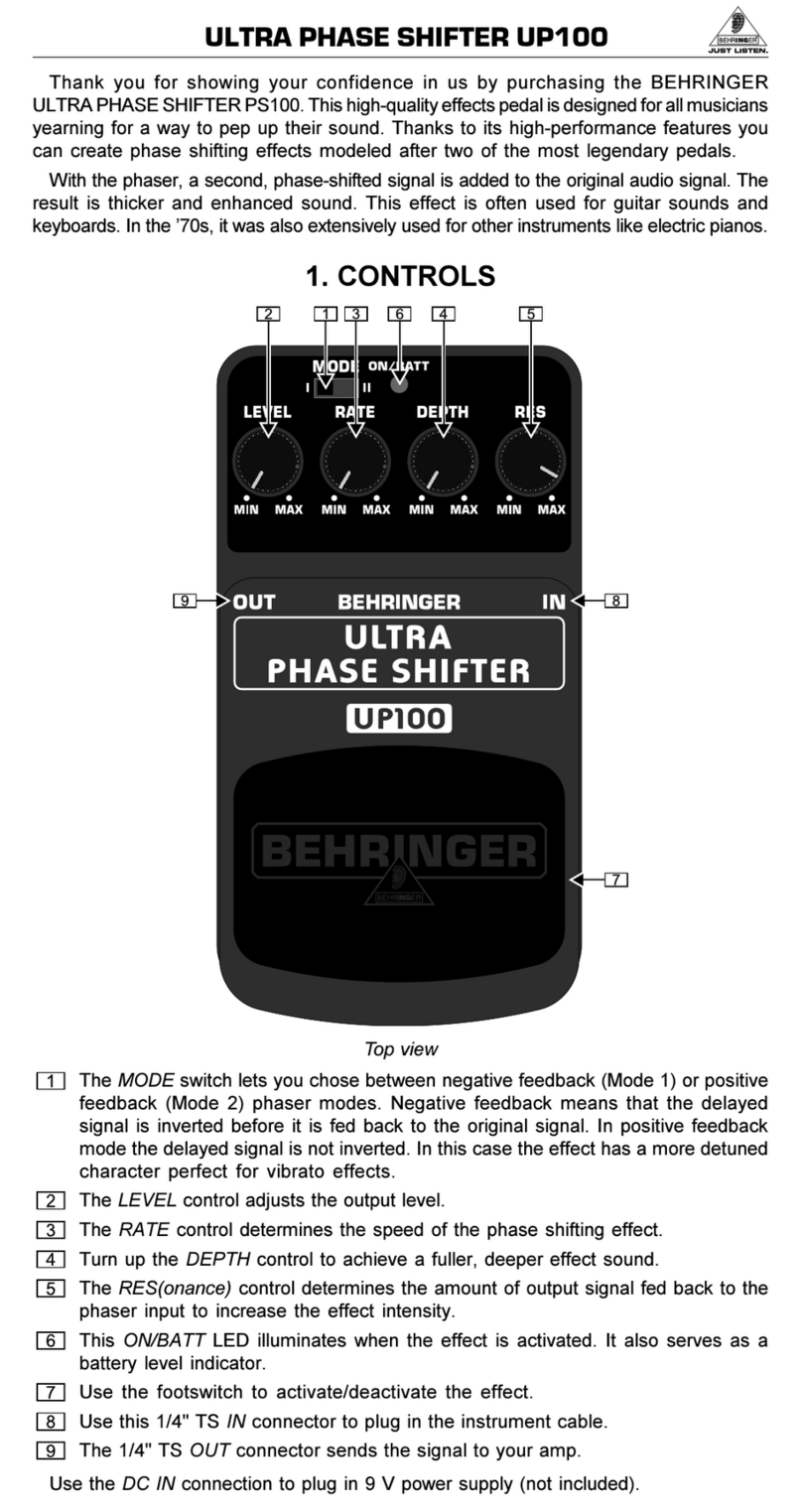 Behringer PS100 Quick manual