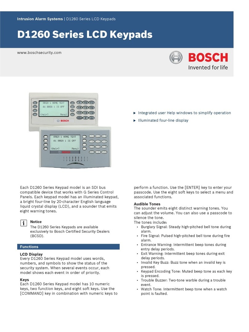 Bosch D1260 Series User manual