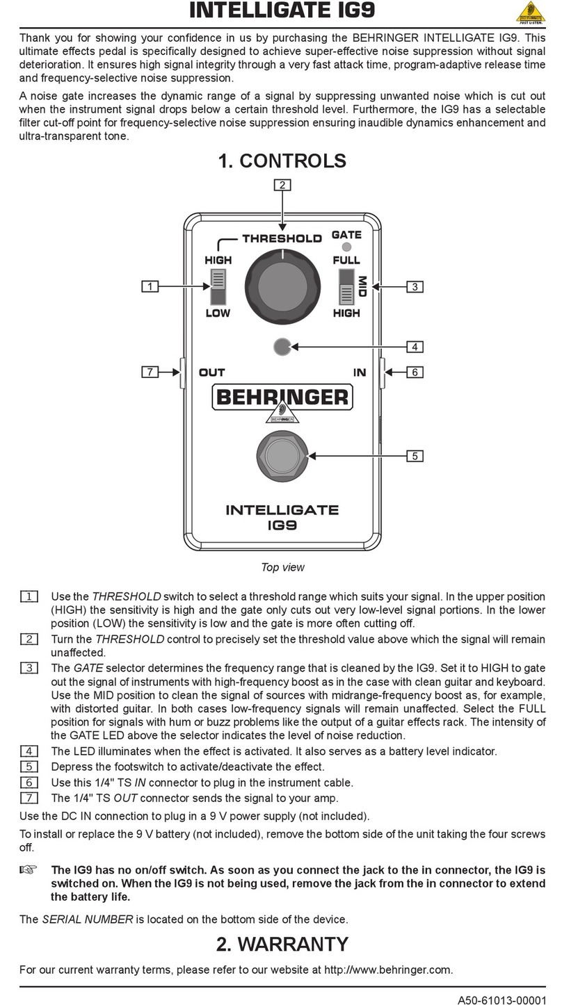 Behringer Intelligate IG9 User manual