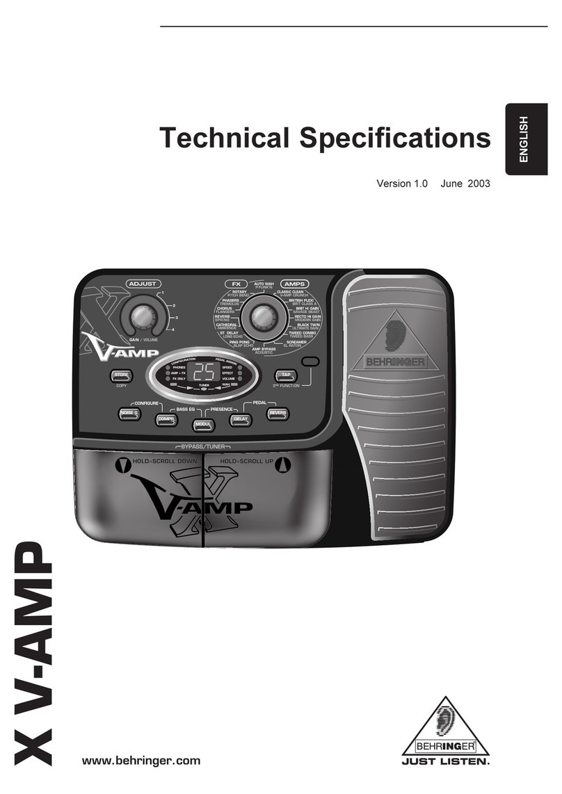 Behringer X V-AMP User manual