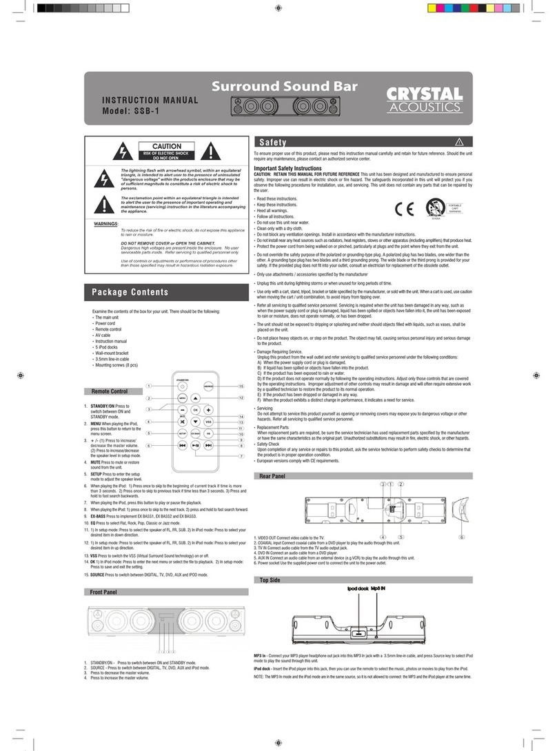 Crystal Acoustics SSB-1 User manual Crystal Acoustics SSB-1 User manual
