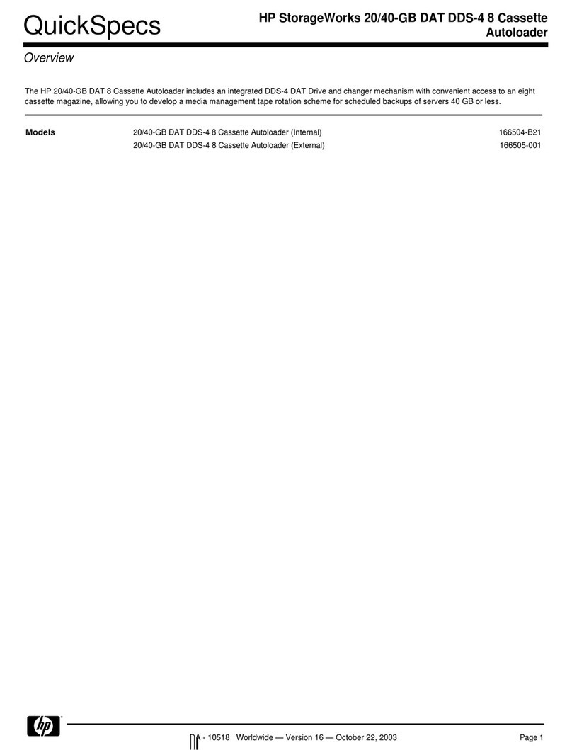 HP StorageWorks 20/40-GB DAT DDS-4 Quickspecs