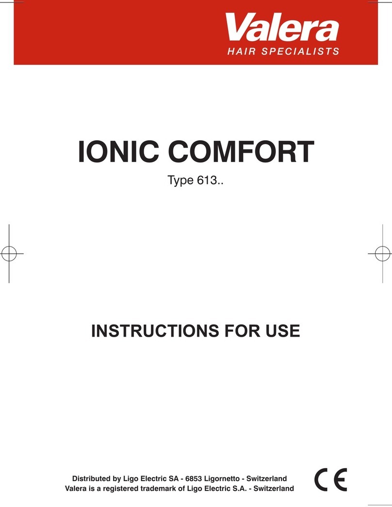 VALERA IONIC COMFORT 613 User manual VALERA IONIC COMFORT 613 User manual