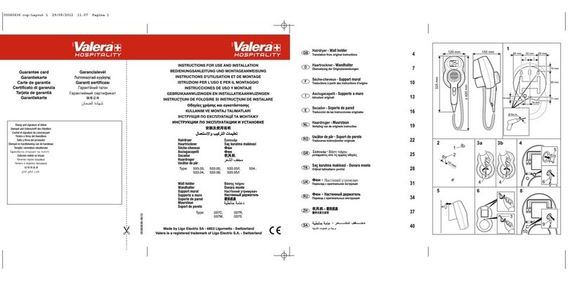 VALERA 533.03 Instructions for use and installation