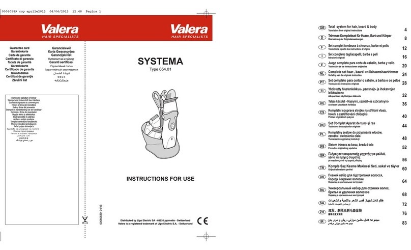 VALERA SYSTEMA 654.01 Instructions for use