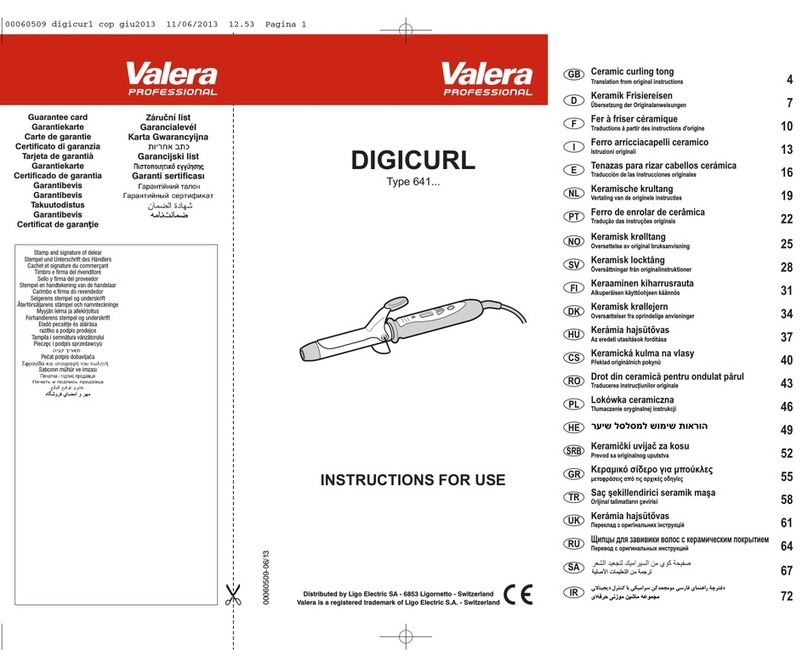 VALERA DIGICURL 641 Instructions for use