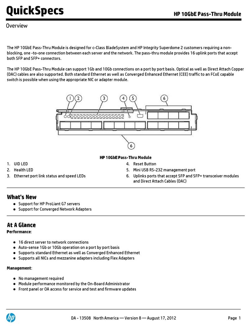 HP 10GbE Pass-Thru Module User instructions