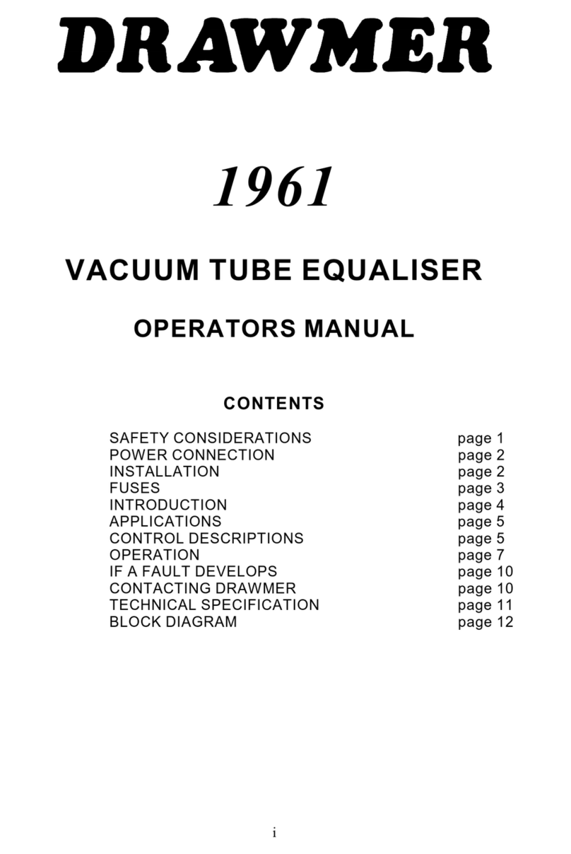 Drawmer 1961 Operator's manual