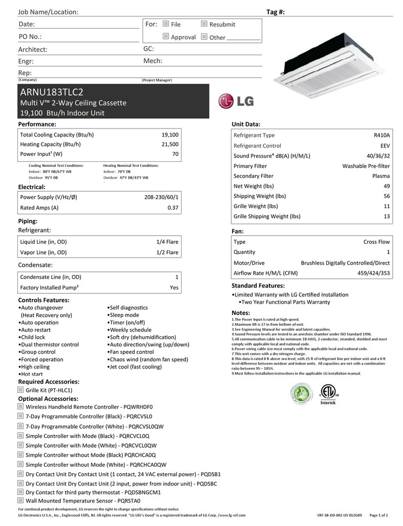 LG ARNU183TLC2 Specifications