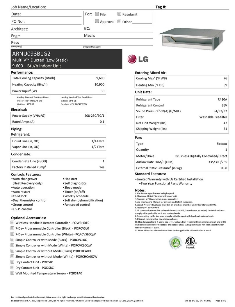 LG Multi V ARNU093B1G2 User manual